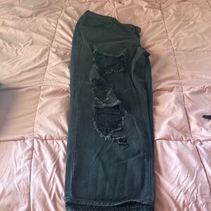 SHEIN Black Distressed Flare Jeans